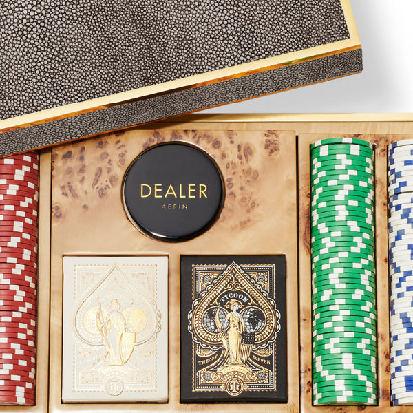 AERIN Shagreen Poker Set