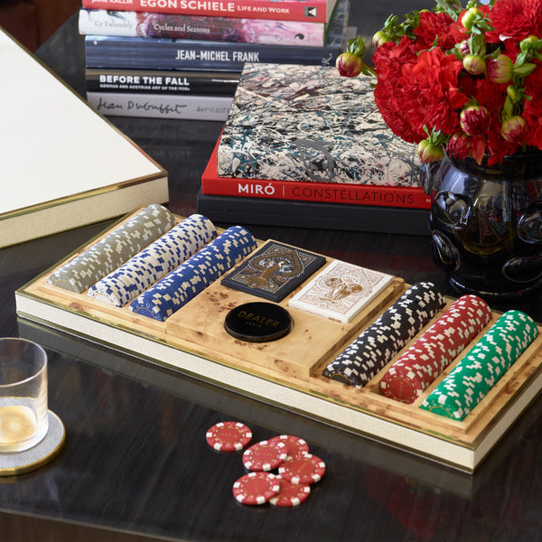 AERIN Shagreen Poker Set