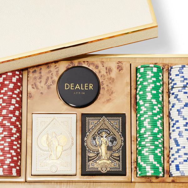 AERIN Shagreen Poker Set