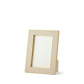 AERIN Classic Croc Leather Frame Fawn