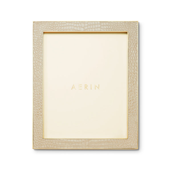 AERIN Classic Croc Leather Frame Fawn
