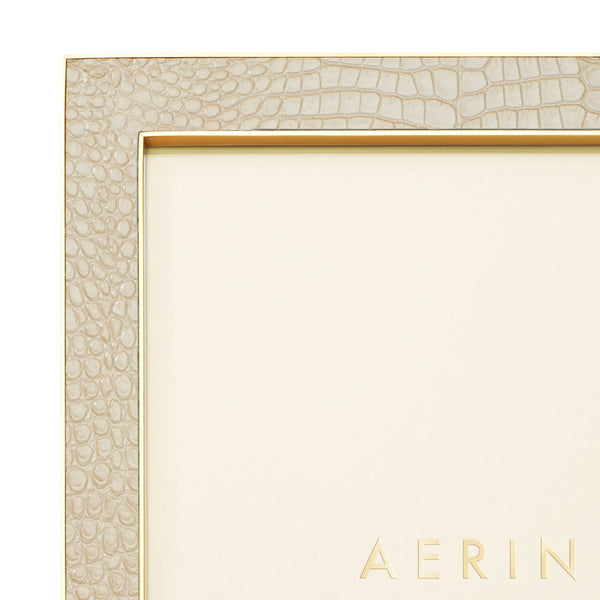 AERIN Classic Croc Leather Frame Fawn