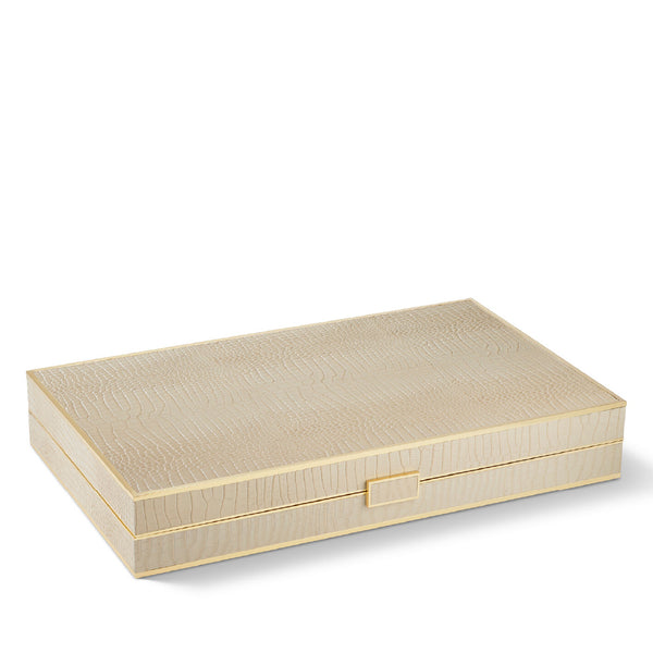 AERIN Croc Leather Backgammon Set
