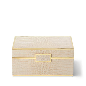AERIN Classic Croc Leather Jewelry Box Fawn