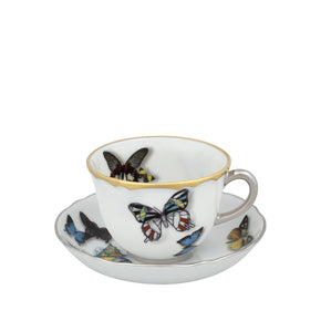 VISTA ALEGRE Butterfly Parade Set of 2 Coffee Cups and Saucers