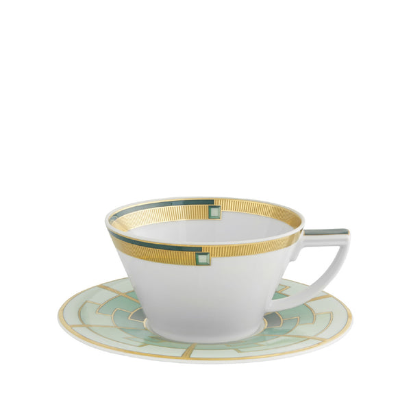 VISTA ALEGRE Emerald Tea Cup with Saucer Set of 4