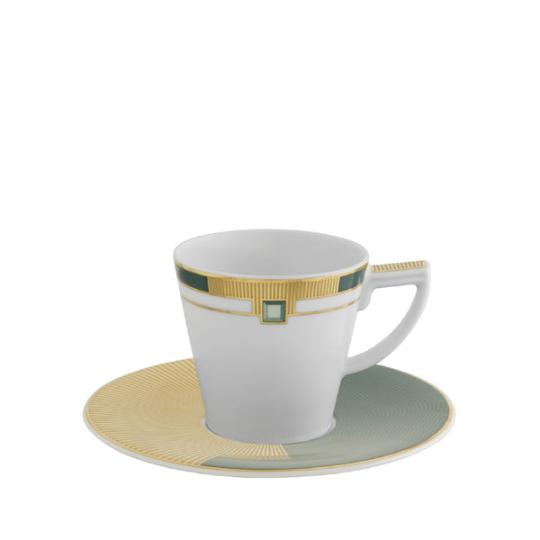 VISTA ALEGRE Emerald Coffee Cup with Saucer Set of 4