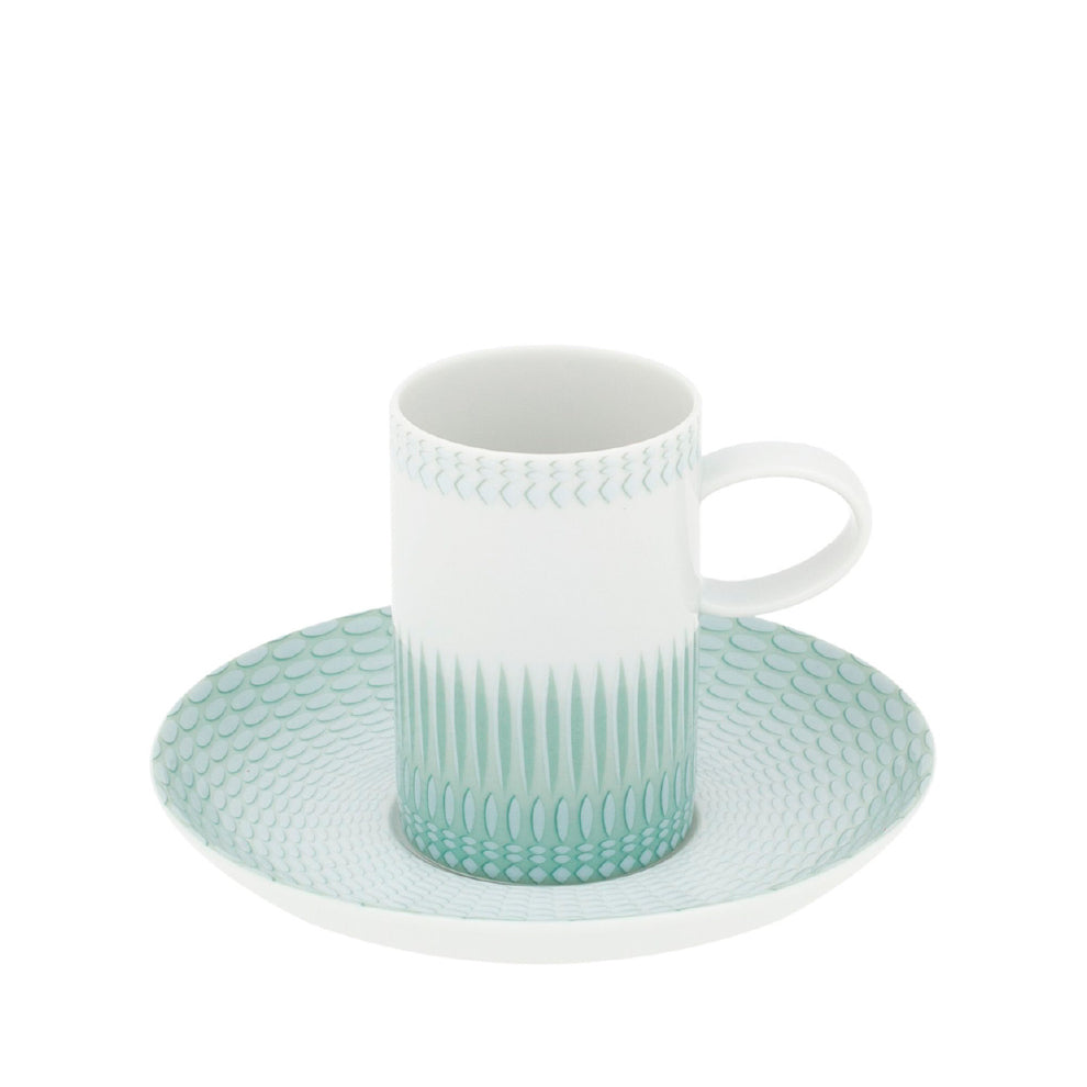Espresso Cup and Saucer - White/green - Home All