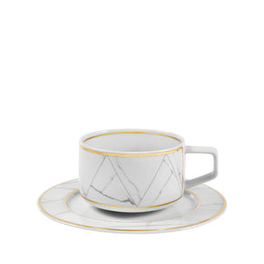 VISTA ALEGRE Carrara Tea Cup and Saucer Set of 4