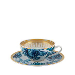 VISTA ALEGRE Gold Exotic Tea Cup with Saucer Set of 4