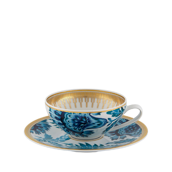 VISTA ALEGRE Gold Exotic Tea Cup with Saucer Set of 4