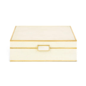 AERIN Classic Shagreen Jewelry Box - Cream