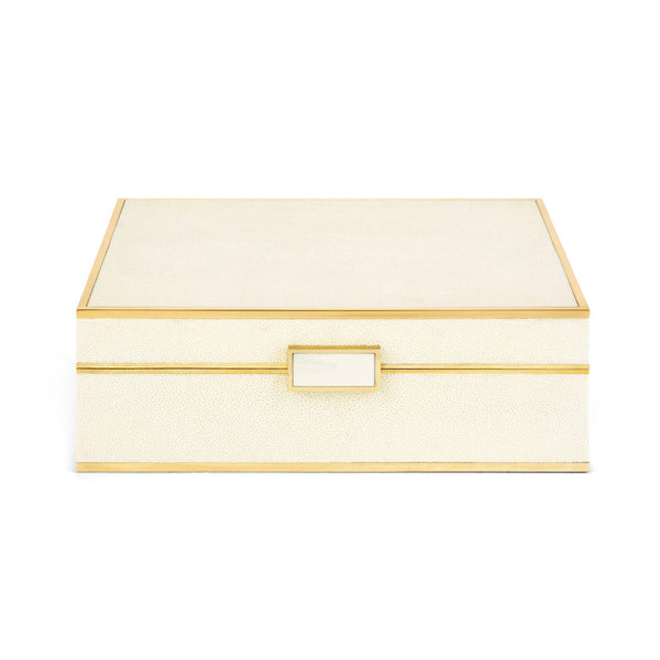 AERIN Classic Shagreen Jewelry Box - Cream