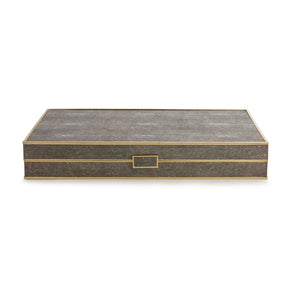AERIN Shagreen Backgammon Set