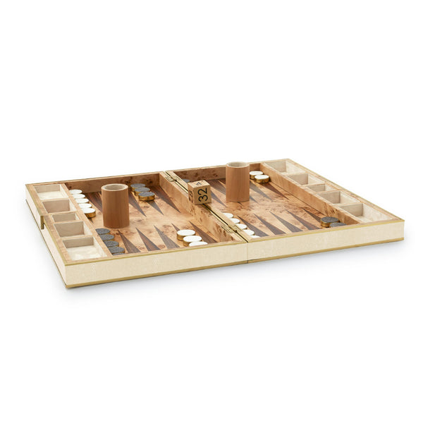 AERIN Shagreen Backgammon Set