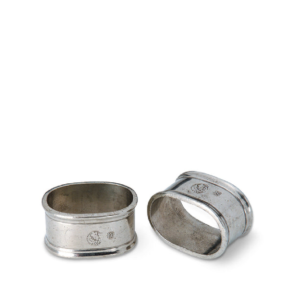 MATCH PEWTER Oval Napkin Ring in Pair