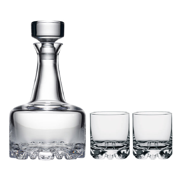 ORREFORS Erik 3 Piece Set Of 2 DOF and Decanter
