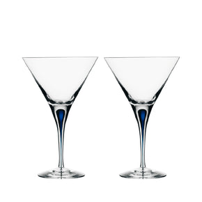 ORREFORS Intermezzo Blue Martini Pair