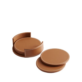 RALPH LAUREN Wyatt Leather Coaster Set