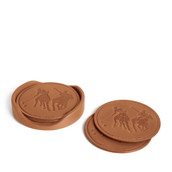 RALPH LAUREN Garrett Leather Coaster Set
