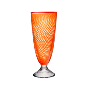 KOSTA BODA Red Rim Footed Vase