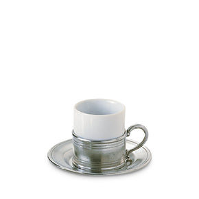MATCH PEWTER Espresso Cup with Saucer Set of 2