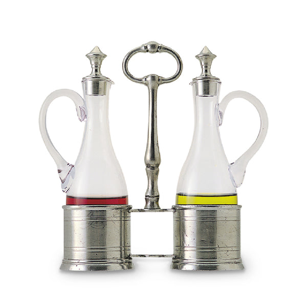 MATCH PEWTER Oil & Vinegar Set with Pewter Tops