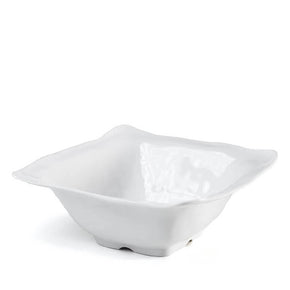 Q SQUARED Ruffle White Melamine Square Serving Bowl Set Of 4