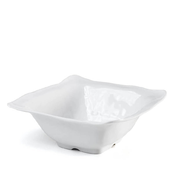 Q SQUARED Ruffle White Melamine Square Serving Bowl Set Of 4