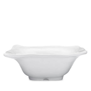 Q SQUARED Ruffle White Melamine Square Serving Bowl Set Of 4