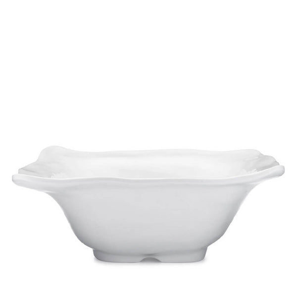 Q SQUARED Ruffle White Melamine Square Serving Bowl Set Of 4