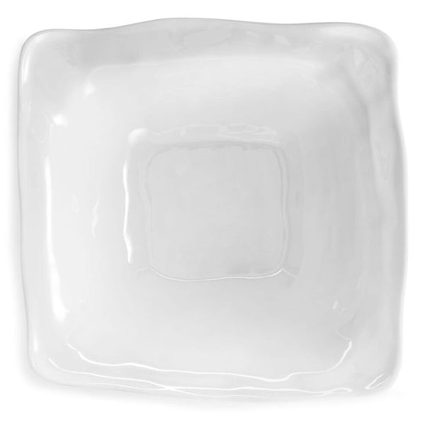 Q SQUARED Ruffle White Melamine Square Serving Bowl Set Of 4