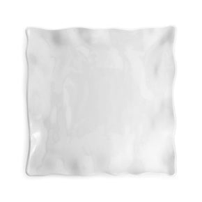 Q SQUARED Ruffle White Melamine Square Platter Set Of 4