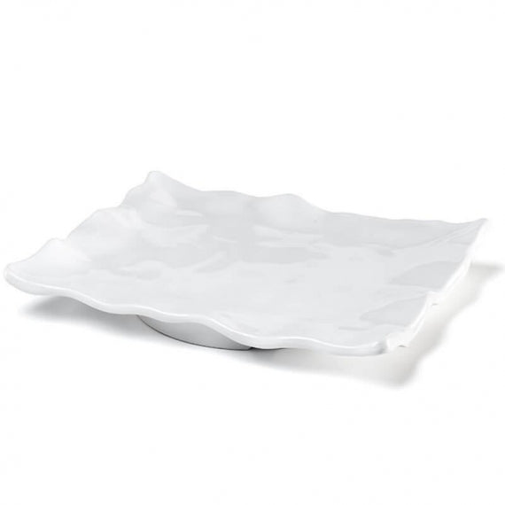 Q SQUARED Ruffle Melamine Rectangle Platter Set of 4