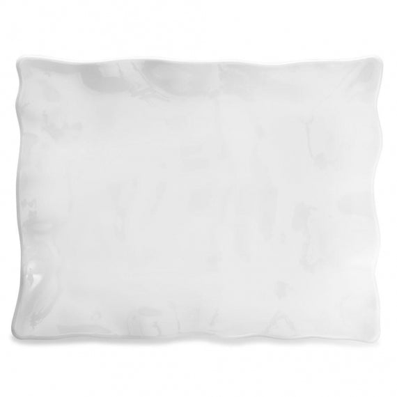 Q SQUARED Ruffle Melamine Rectangle Platter Set of 4