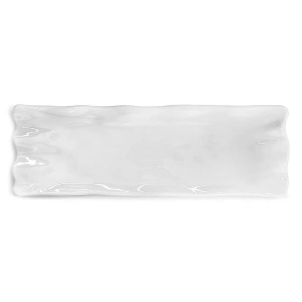 Q SQUARED Ruffle White Melamine Sandwich Platter Set Of 4