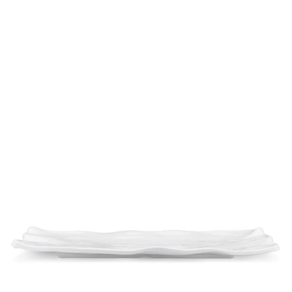 Q SQUARED Ruffle White Melamine Sandwich Platter Set Of 4