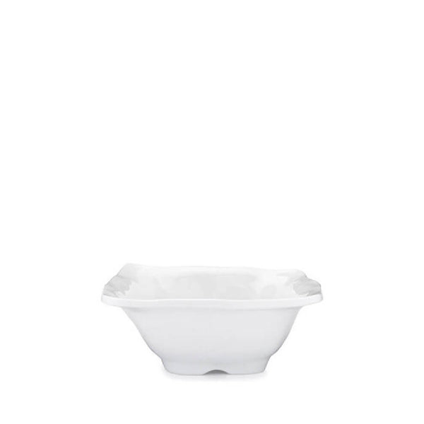 Q SQUARED Ruffle White Melamine Square Dip Bowl Set Of 4