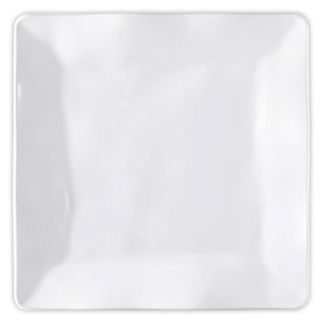 Q SQUARED Ruffle White Melamine Square Dinner Plate Set Of 4