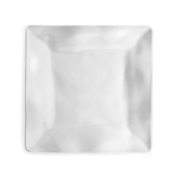 Q SQUARED Ruffle White Melamine Square Salad Plate Set Of 4