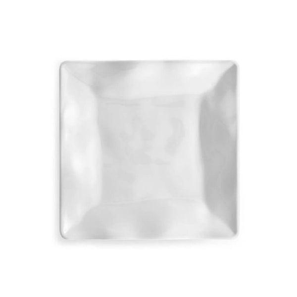 Q SQUARED Ruffle White Melamine Square Canape Plate Set Of 4