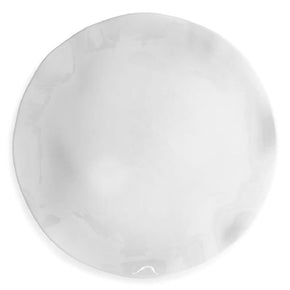 Q SQUARED Ruffle White Melamine Round Platter Set Of 4