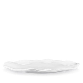 Q SQUARED Ruffle White Melamine Round Platter Set Of 4
