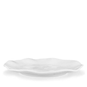 Q SQUARED Ruffle White Melamine Round Dinner Plate Set Of 4