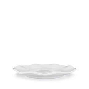 Q SQUARED Ruffle White Round Salad Plate Set Of 4