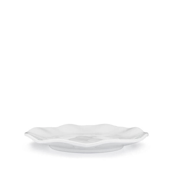 Q SQUARED Ruffle White Round Salad Plate Set Of 4