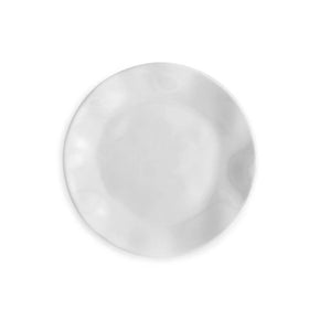 Q SQUARED Ruffle White Melamine Round Canape Plate Set Of 4
