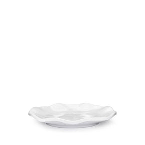 Q SQUARED Ruffle White Melamine Round Canape Plate Set Of 4