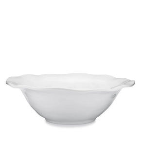 Q SQUARED Ruffle White Melamine Round Serving Bowl Set Of 4