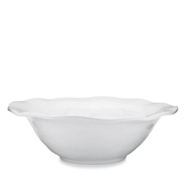 Q SQUARED Ruffle White Melamine Round Serving Bowl Set Of 4